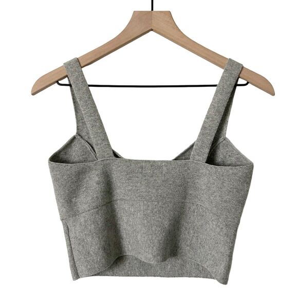 Anthropologie Maeve The Cashmere Collection Cashmere Crop Top Gray Size Small - Picture 2 of 4